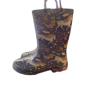 Unicorn Patterned Light-Up Rain Boots